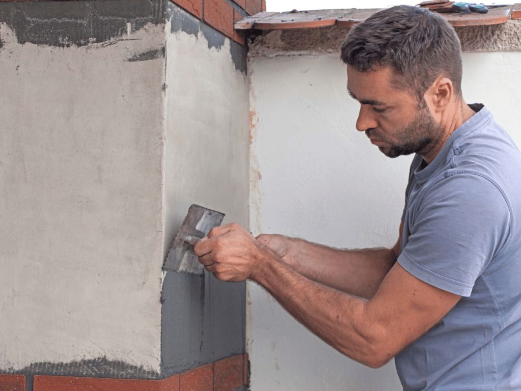 Pose d'enduit par notre entreprise.